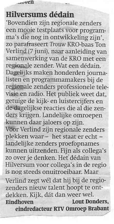 Briefje Trouw Briefje Trouw